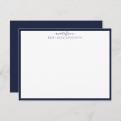 Denim Blue Classic Border Note Card Mitteilungskarte (Vorne/Hinten)