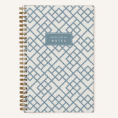 Denim Blue | Coastal Bamboo Trellis Personalized Notizblock (Vorderseite)