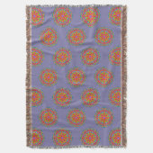 Denim Blue Colorful Mandala Pattern Boho Blanket Decke (Vorderseite Vertikal)