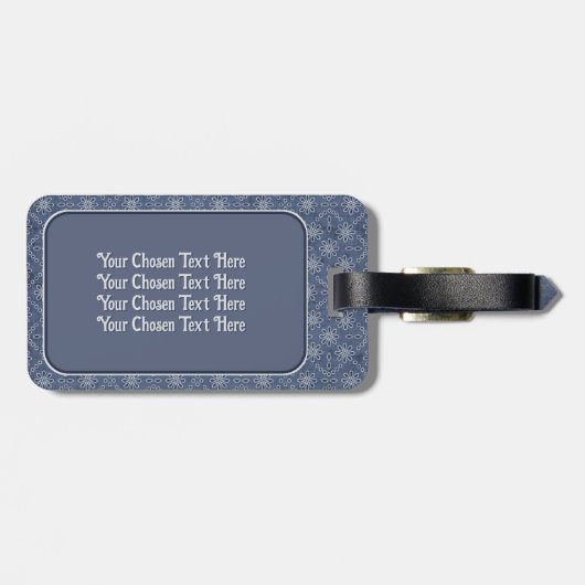 Denim Blue Decorative Monogram "V" Gepäckmarke Gepäckanhänger (Rückseite horizontal)