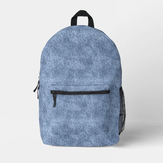 Denim Blue Denim Pattern Bedruckter Rucksack (Vorderseite)
