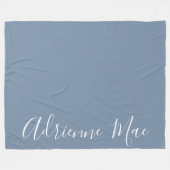 Denim Blue Einfach Personalisiert Fleecedecke (Vorderseite (Horizontal))