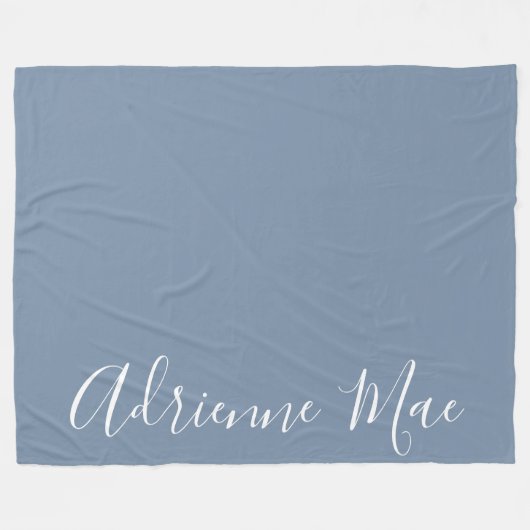 Denim Blue Einfach Personalisiert Fleecedecke (Vorderseite (Horizontal))