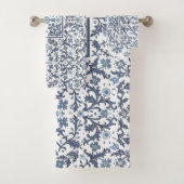 Denim Blue Floral Badhandtuch Set (Insitu)