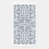 Denim Blue Floral Extravagant Serviette (Vorderseite)