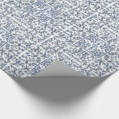 Denim Blue Floral Geschenkpapier (Ecke)