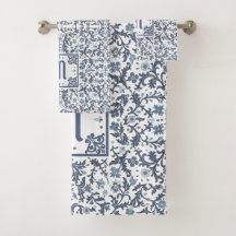 Denim Blue Floral Personalisiert