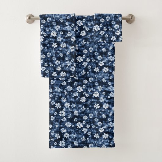 Denim Blue Flowers Badhandtuch Set (Insitu)