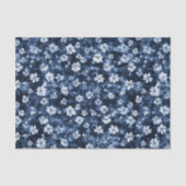 Denim Blue Flowers Brautparty Seidenpapier (Vorderseite)