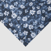 Denim Blue Flowers Brautparty Seidenpapier (Ausschnitt)