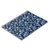 Denim Blue Flowers Notizblock (Linke Seite)
