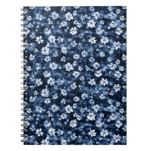 Denim Blue Flowers Notizblock (Vorderseite)