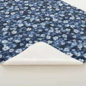 Denim Blue Flowers Sherpadecke (3/4)