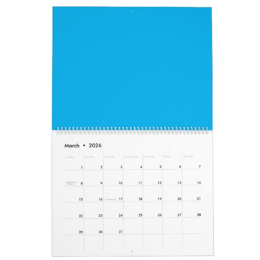 Denim Blue, Fountain Blue, Quallen Kalender (Mär 2026)