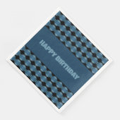 Denim Blue Gemustert Serviette (Ecke)