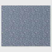 Denim Blue Glitter Birthday Geschenkpapier (Flach)