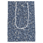 Denim Blue Glitter Birthday Mittlere Geschenktüte (Rückseite)