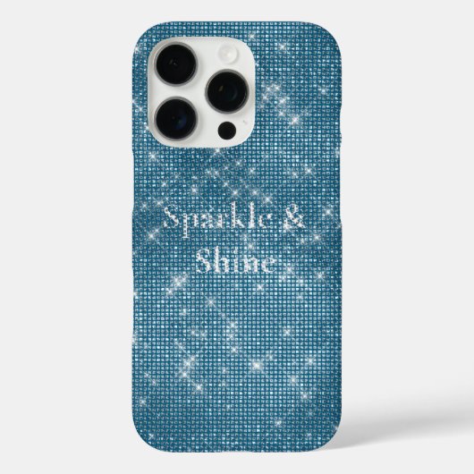 Denim Blue Glitzy Chic Glam Sparkle Case-Mate iPhone Hülle (Rückseite)