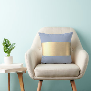 Denim Blue Gold Foil Rustikale Imitate Kissen
