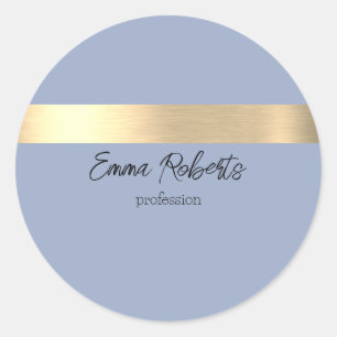 Denim Blue Gold Foil Rustikale Imitate Runder Aufkleber