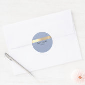 Denim Blue Gold Foil Rustikale Imitate Runder Aufkleber (Umschlag)
