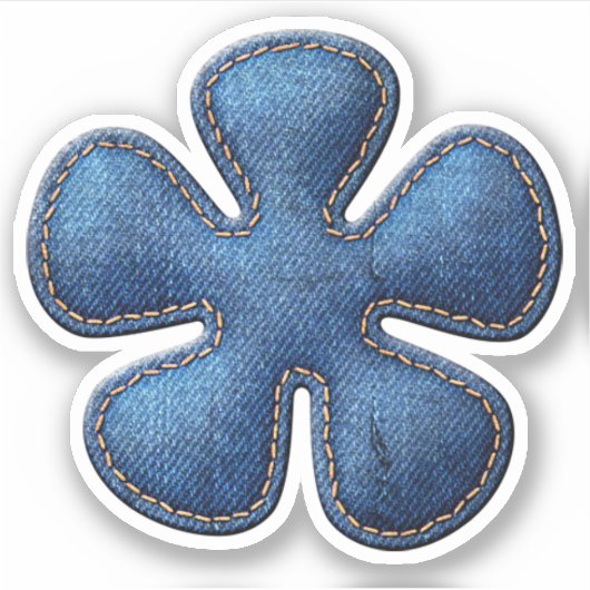 Denim Blue Jean Asterisk Symbol Sticker (Vorderseite)