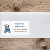 Denim Blue Jean Baby Boy Baby Showadresse Adressaufkleber