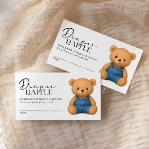 Denim Blue Jean Baby Duwer Diaper Raffle Begleitkarte