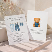 Denim Blue Jean Baby Shower Einladung