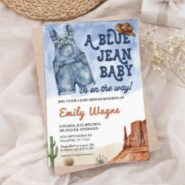 Denim Blue Jean Baby Shower Invitation Einladung