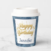 Denim Blue Jean Birthday Paper Cup Pappbecher (Rückseite)