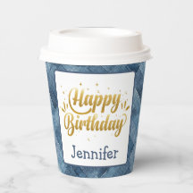 Denim Blue Jean Birthday Paper Cup