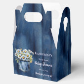 Denim Blue Jean | Daisies Floral Baby Shower Geschenkschachtel (Geöffnet)