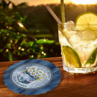 Denim Blue Jean Daisies Floral Baby Shower Untersetzer