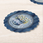 Denim Blue Jean | Daisies Floral Baby Shower Untersetzer (angewinkelt)