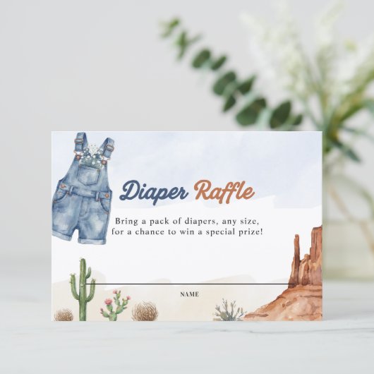 Denim Blue Jean Diaper Raffle Card Begleitkarte (Stehend Vorderseite)