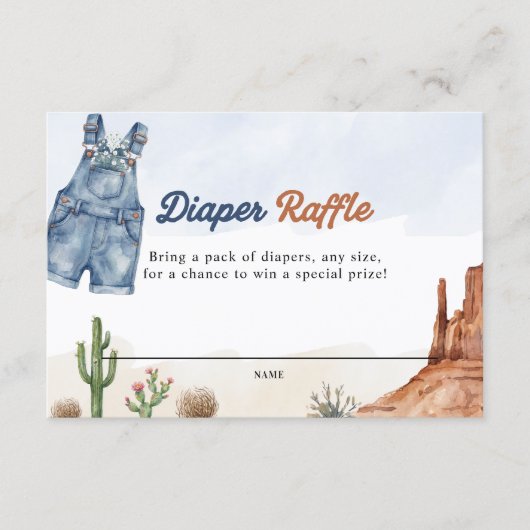 Denim Blue Jean Diaper Raffle Card  Begleitkarte (Vorderseite)