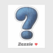 Denim Blue Jean Question Mark Symbol Sticker (Blatt)