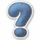 Denim Blue Jean Question Mark Symbol Sticker (Vorderseite)