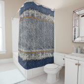 Denim Blue Jeans: Casual Double Patch Duschvorhang (Beispiel)