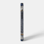 Denim Blue Jeans: Casual Double Patch iPhone Hülle (Linke Seite)