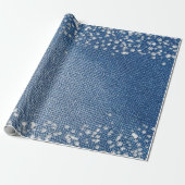 Denim Blue Jeans Diamant Geschenkpapier (Ungerollt)