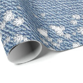 Denim Blue Jeans Diamant Geschenkpapier (Rolleneckpunkt)