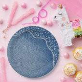 Denim Blue Jeans Diamant Pappteller (Party)