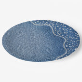 Denim Blue Jeans Diamant Pappteller (Schrägansicht)