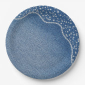 Denim Blue Jeans Diamant Pappteller (Vorderseite)