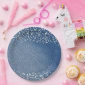 Denim Blue Jeans Diamant Pappteller (Party)