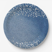 Denim Blue Jeans Diamant Pappteller (Vorderseite)