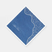 Denim Blue Jeans Diamant  Serviette (Ecke)