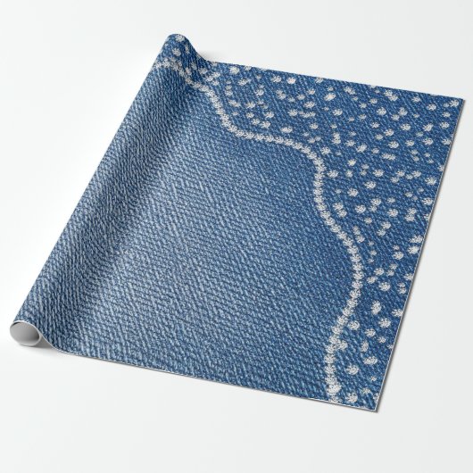 Denim Blue Jeans Diamond  Geschenkpapier (Ungerollt)